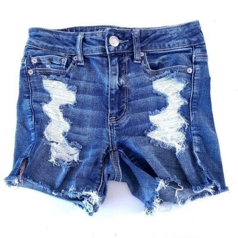 American Eagle Hi Rise Shortie Jean Shorts Size 2